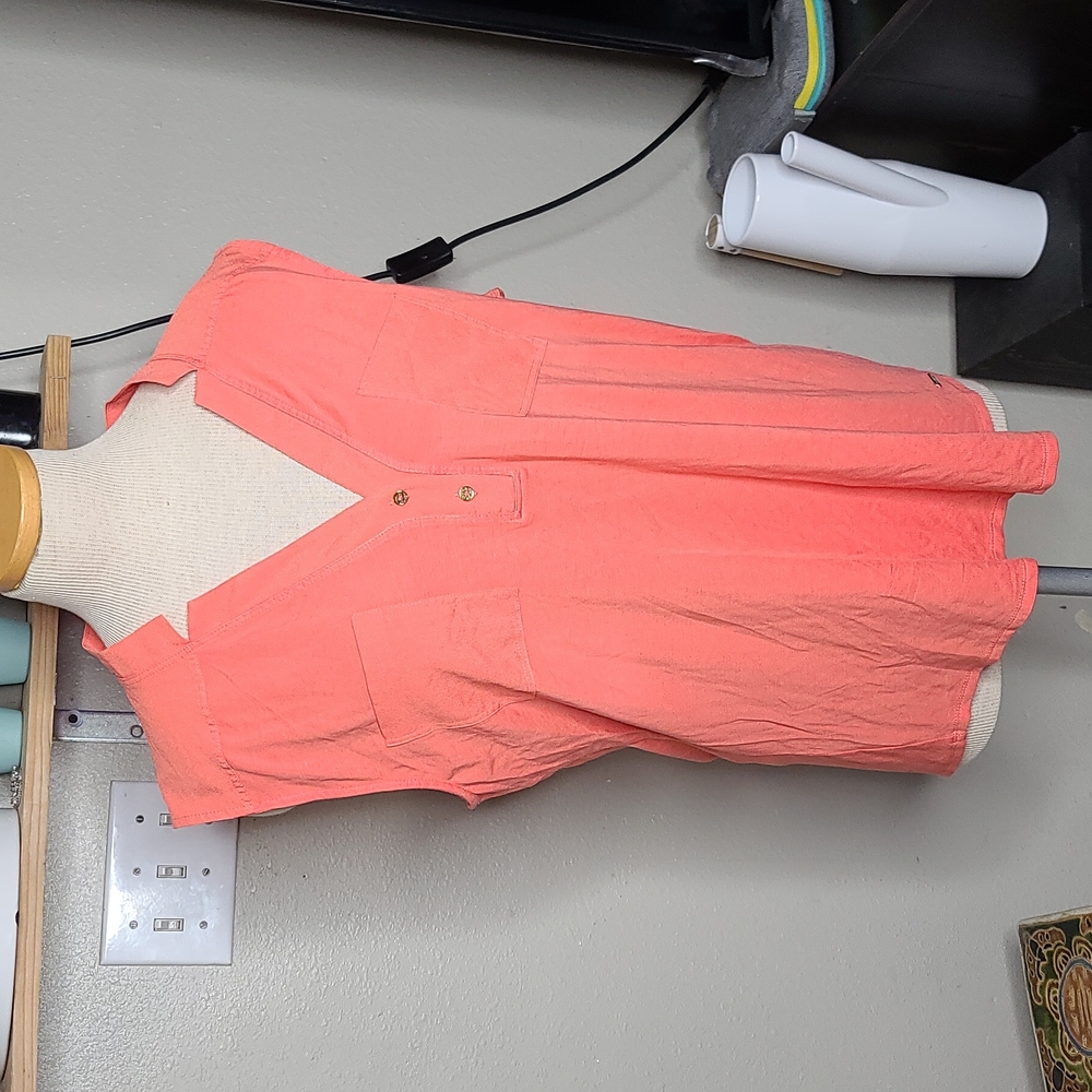 Calvin Klein button Vneck Blouse